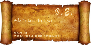 Vértes Erika névjegykártya